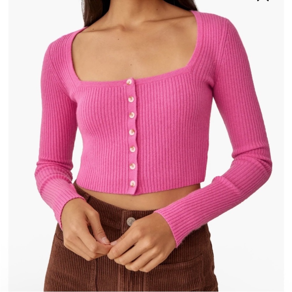 Reformation Idina Cashmere Cropped Cardigan